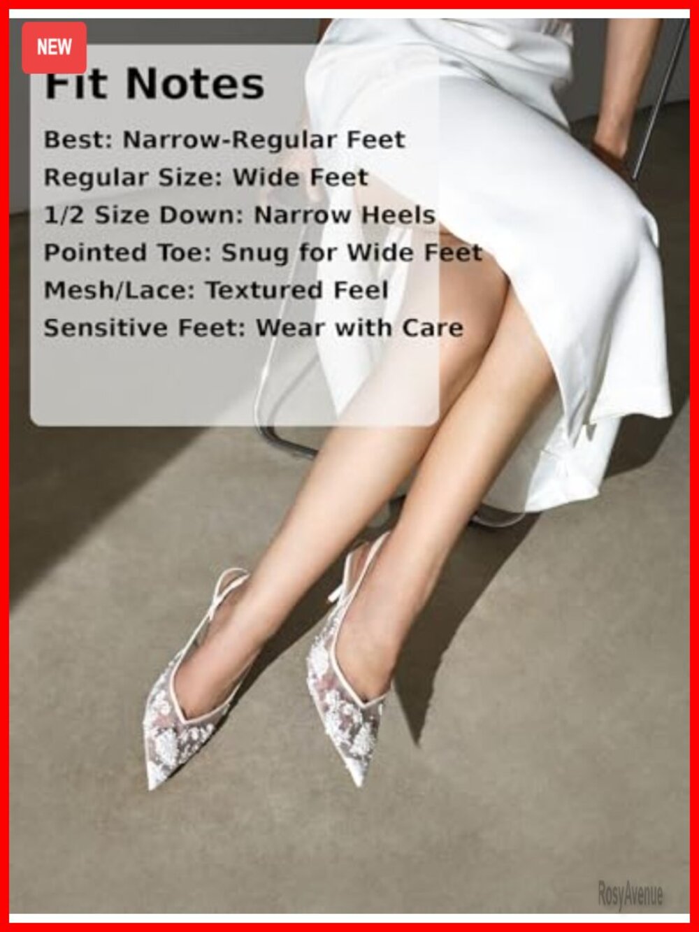 Women's Pointed Toe Kitten Heel Mesh Lace Slingback Pumps Wedding Bridal Shoes - Picture 2 of 6